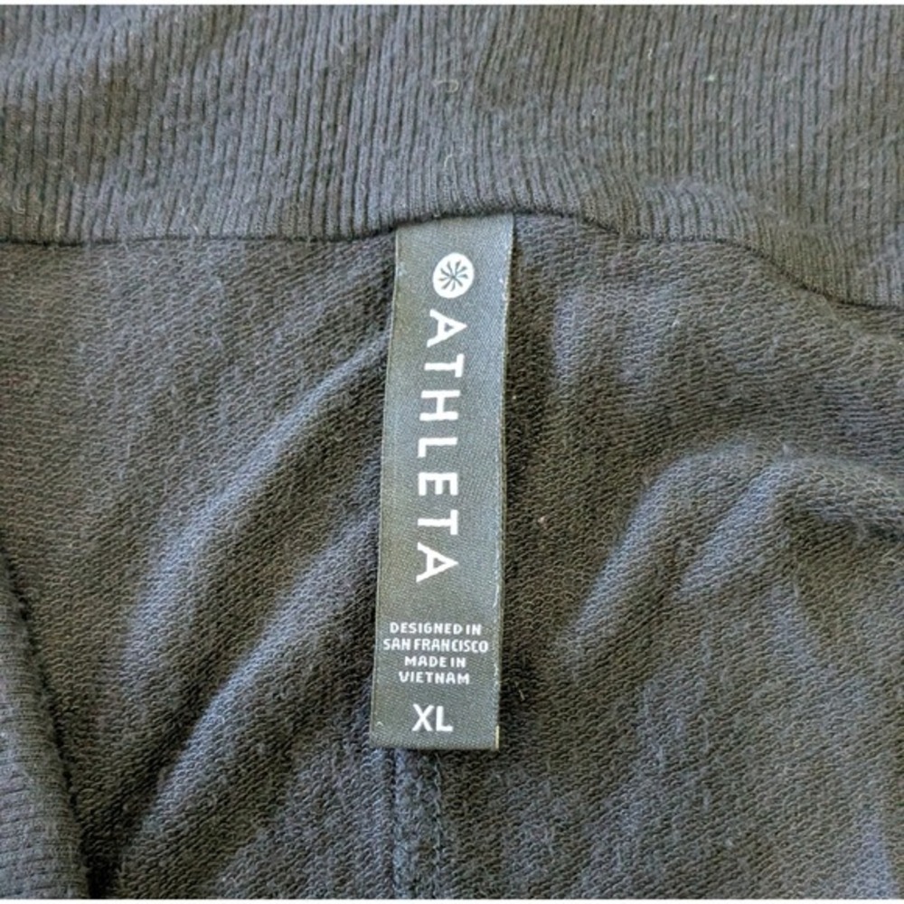 Athleta XL Pranayama Soft Stretch Knit Open Front Cardigan Sweater Black XL - Picture 4 of 5